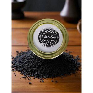 Ash & Sea Witch-Forged Black Salt in Glass Jar Ritual Protection